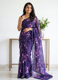 Latest Digital Print Soft Siri Chiffon Shaded Saree with Blouse