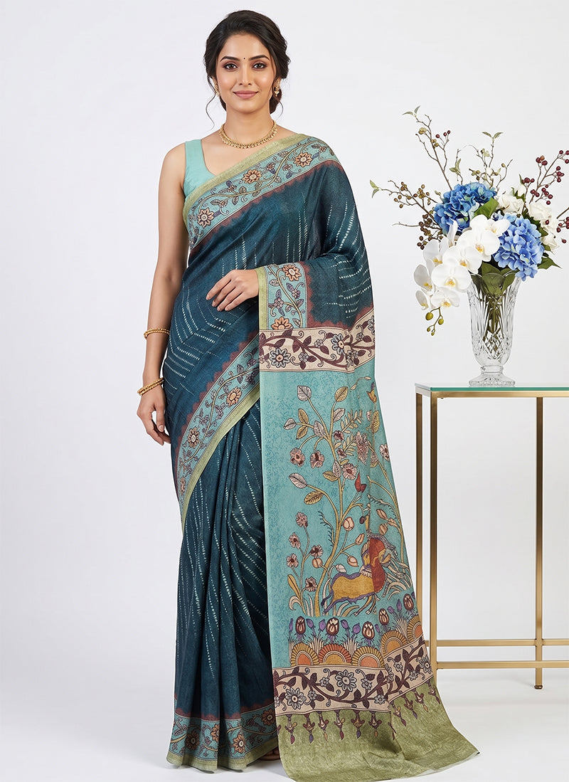 Siri Sarees Premium Digital Print Jacquard Crepe Silk Saree