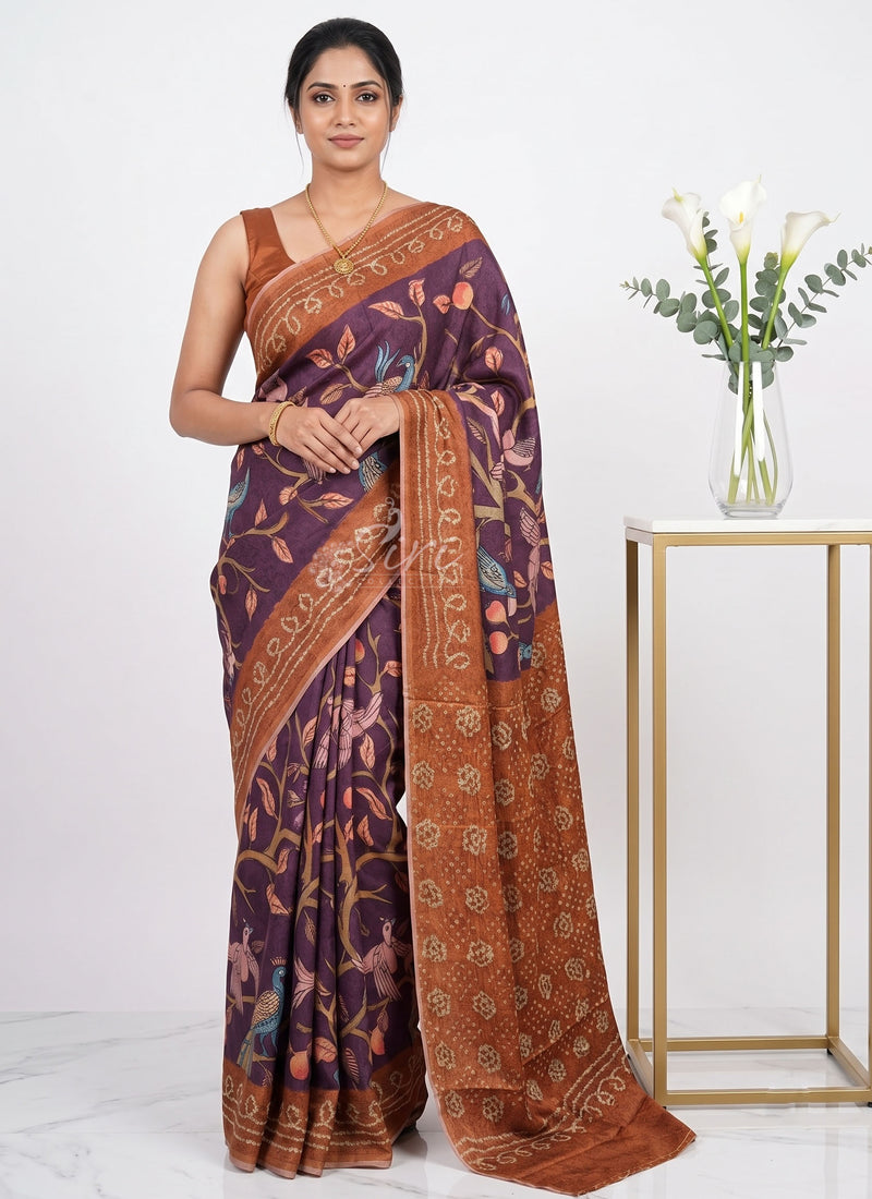 Siri Sarees Premium Digital Print Jacquard Crepe Silk Saree