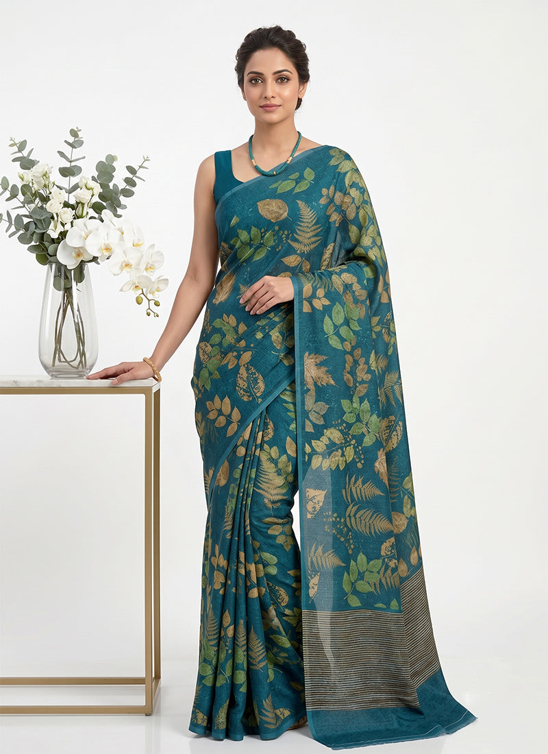 Siri Sarees Premium Digital Print Jacquard Crepe Silk Saree