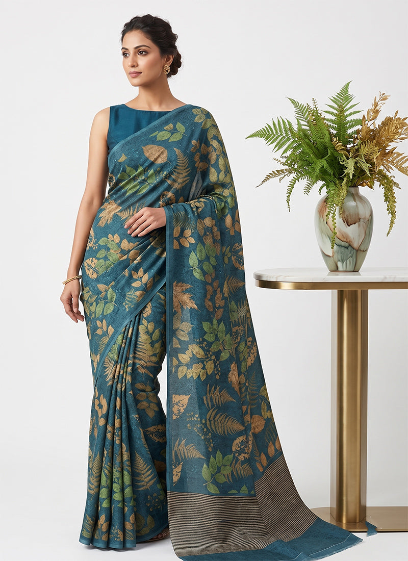 Siri Sarees Premium Digital Print Jacquard Crepe Silk Saree