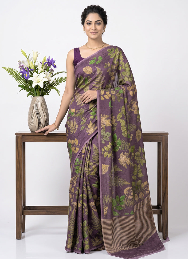 Siri Sarees Premium Digital Print Jacquard Crepe Silk Saree