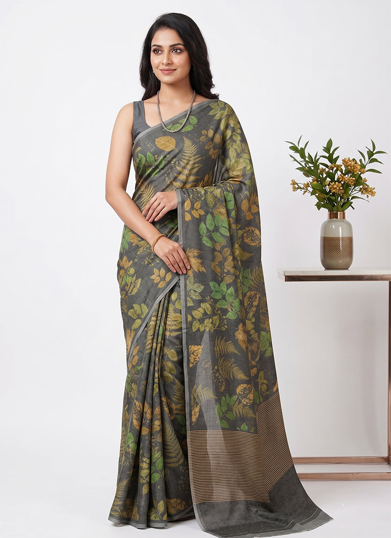 Siri Sarees Premium Digital Print Jacquard Crepe Silk Saree