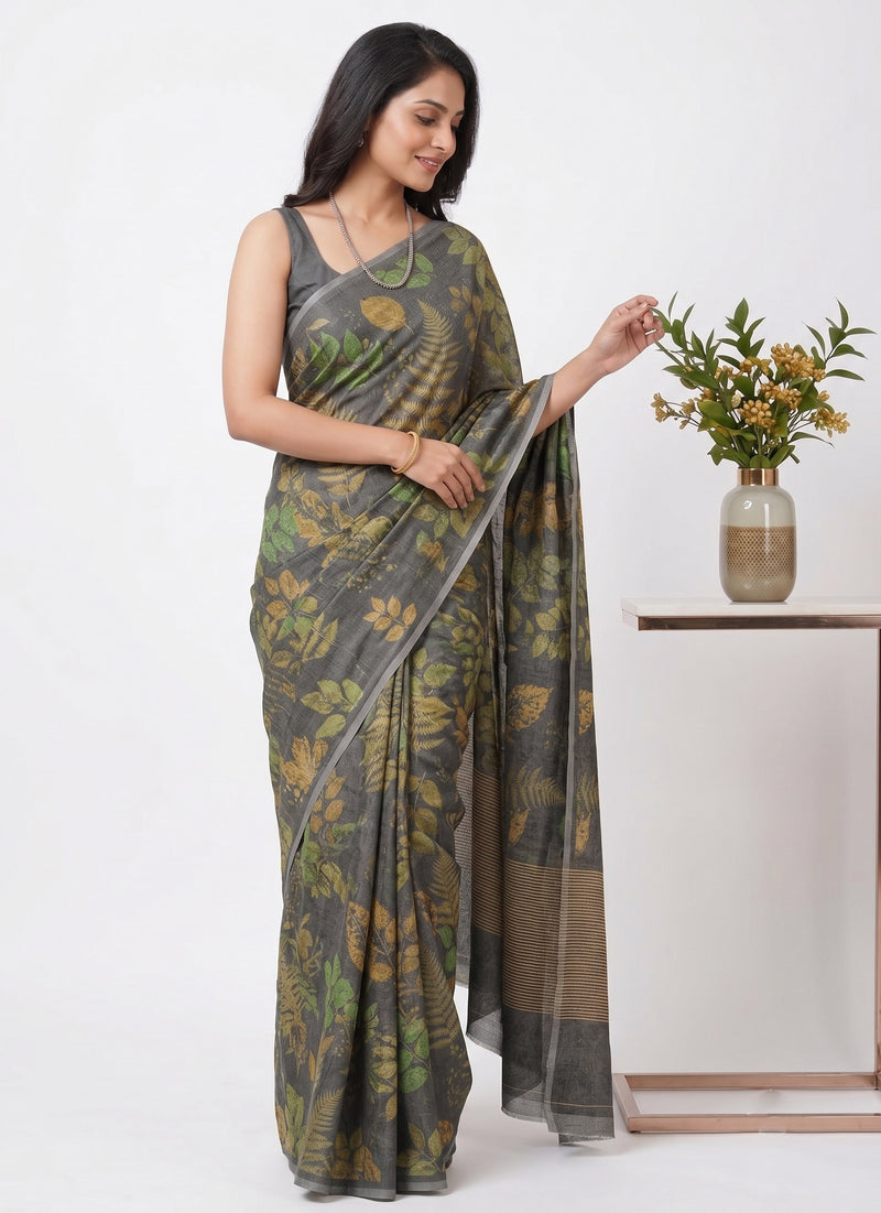 Siri Sarees Premium Digital Print Jacquard Crepe Silk Saree