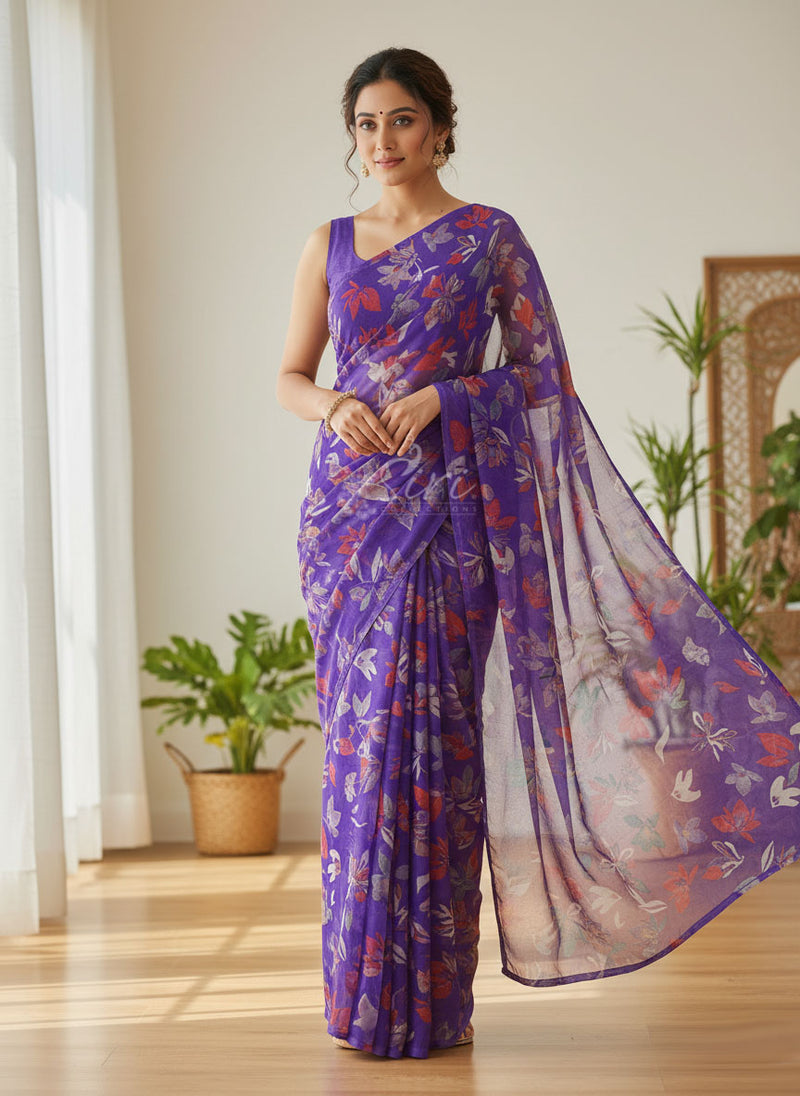 Siri Sarees Beautiful Printed Chiffon Saree