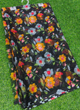 Latest Beautiful Printed Black Floral Chiffon Saree