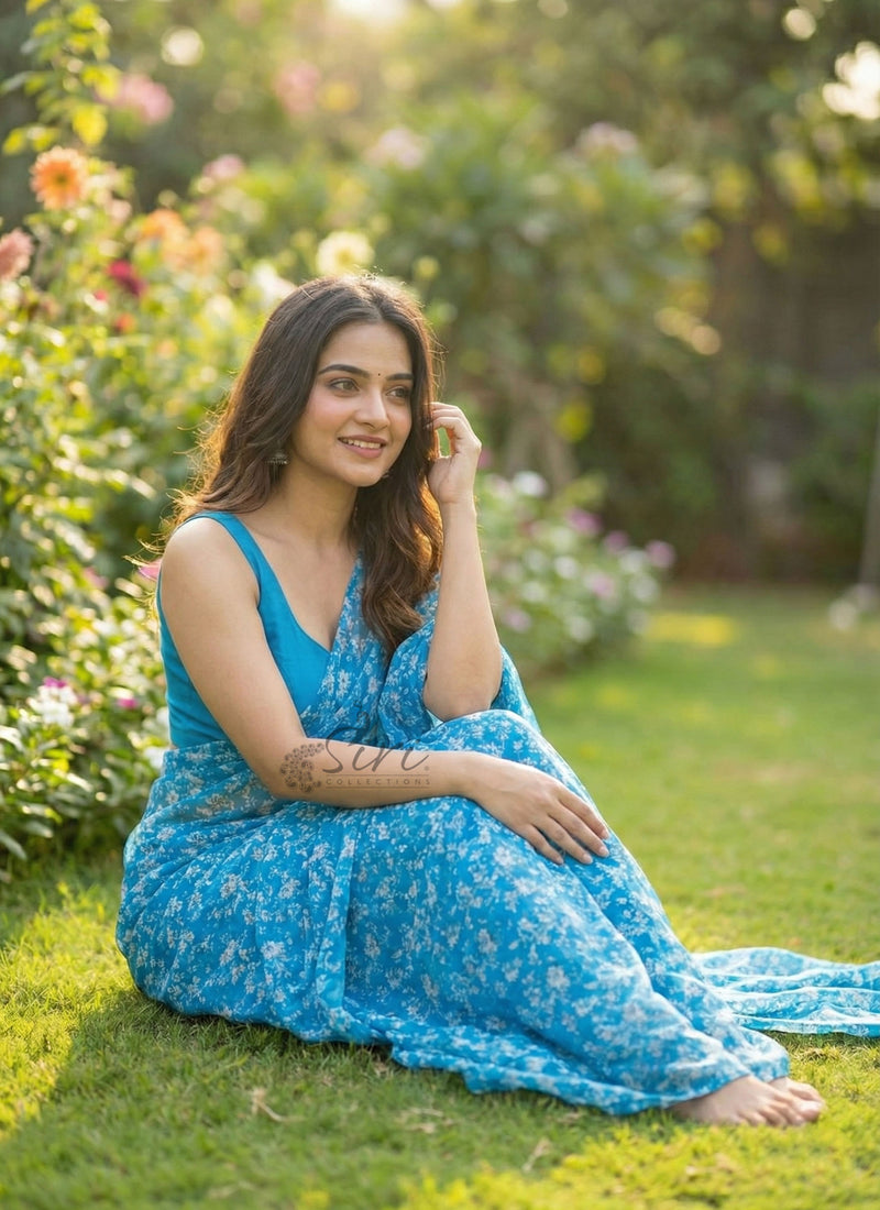Siri Sarees Beautiful Printed Chiffon Saree