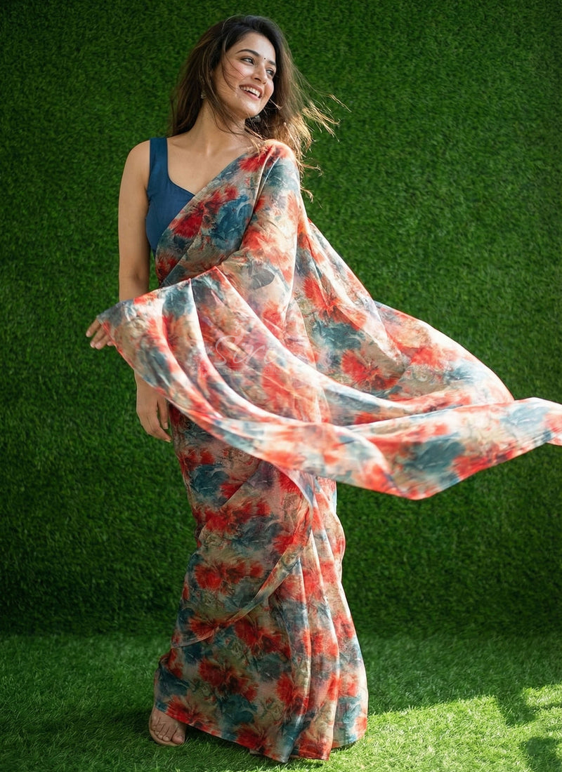 Siri Sarees Beautiful Printed Chiffon Saree