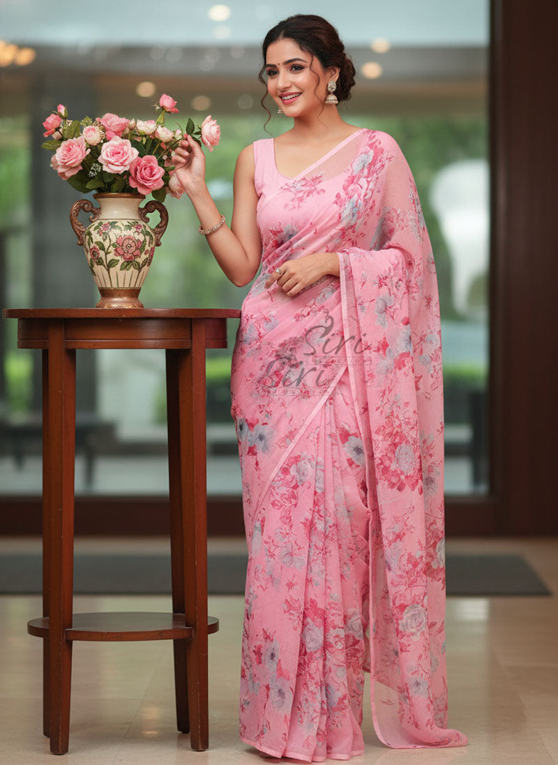 Siri Sarees Beautiful Printed Chiffon Saree