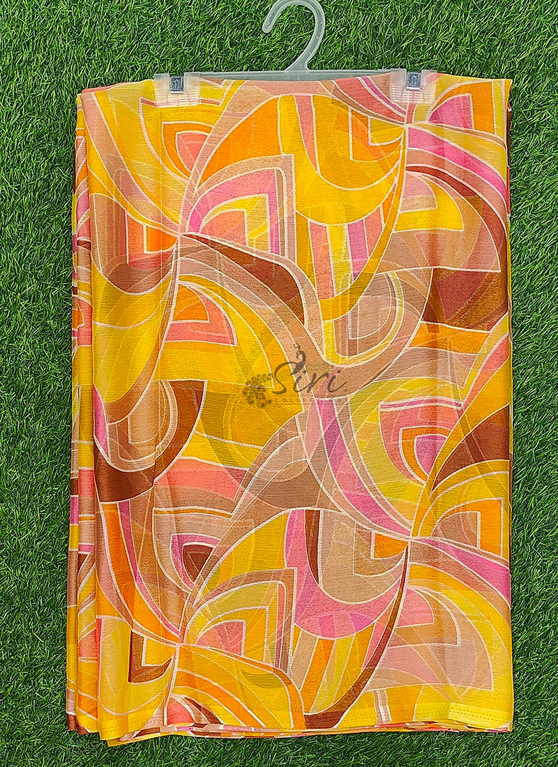 Latest Beautiful Printed Nara Chiffon Saree with Blouse