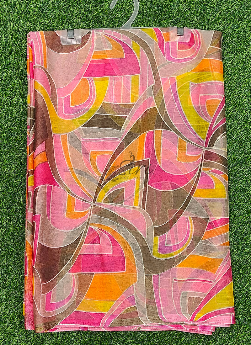 Latest Beautiful Printed Nara Chiffon Saree with Blouse