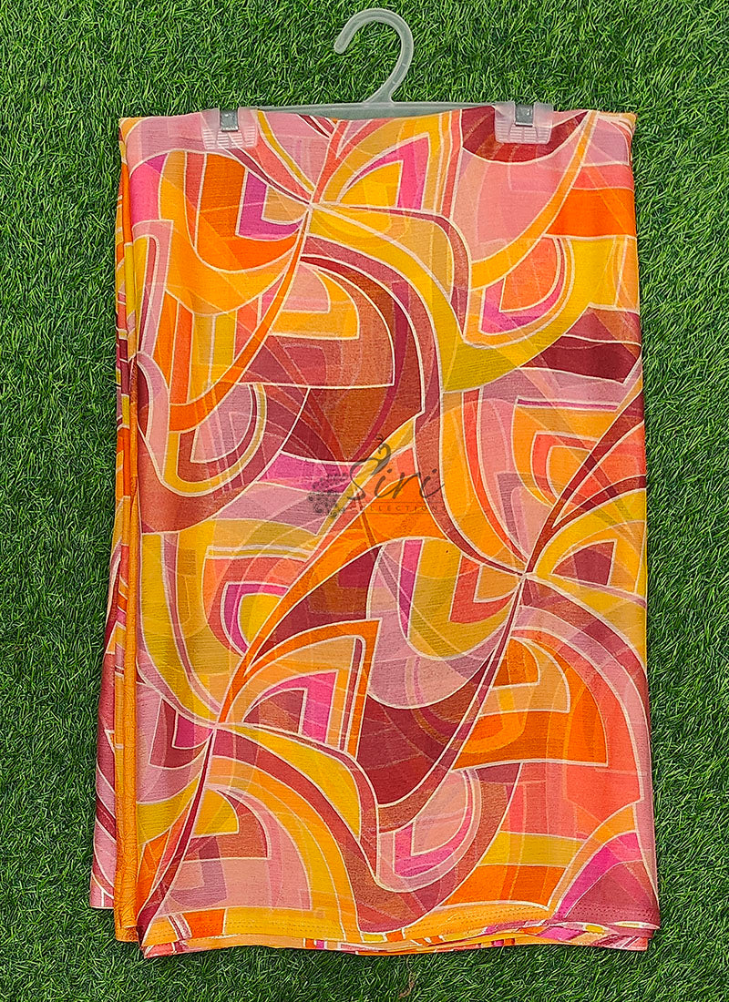 Latest Beautiful Printed Nara Chiffon Saree with Blouse