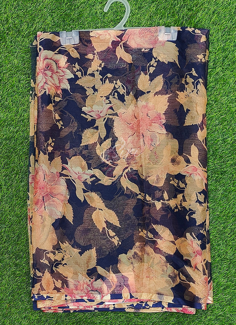 Latest Beautiful Printed Nara Chiffon Saree
