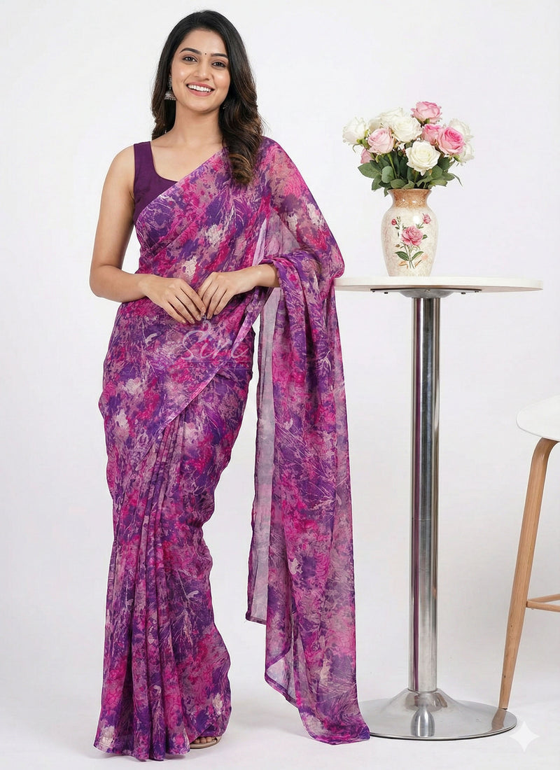 Latest Beautiful Printed Nara Chiffon Saree