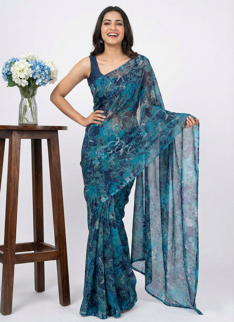Latest Beautiful Printed Nara Chiffon Saree
