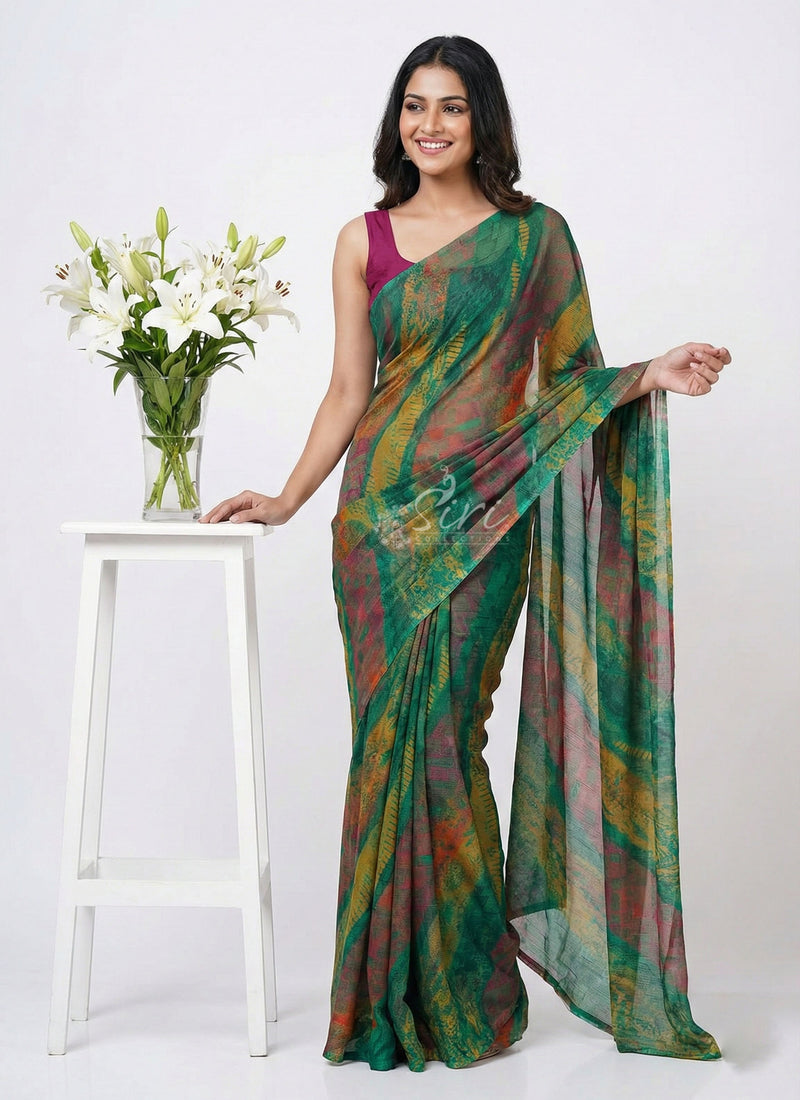 Latest Beautiful Printed Nara Chiffon Saree