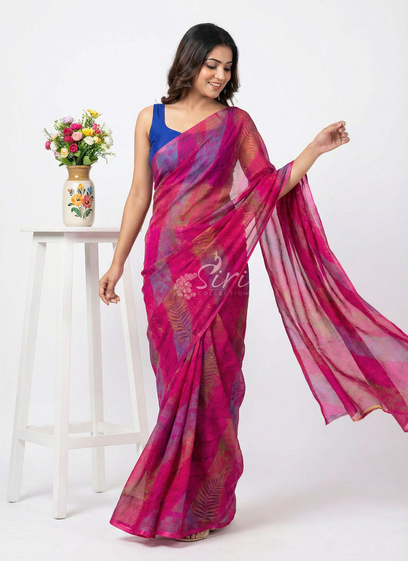 Latest Beautiful Printed Nara Chiffon Saree