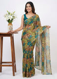 Latest Beautiful Printed Nara Chiffon Saree