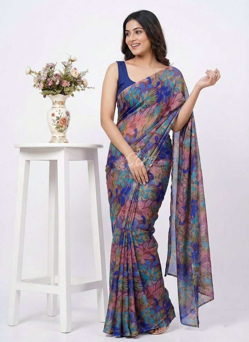 Latest Beautiful Printed Nara Chiffon Saree