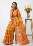 Latest Beautiful Multi Colour Printed Chiffon Saree
