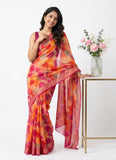 Latest Beautiful Multi Colour Printed Chiffon Saree