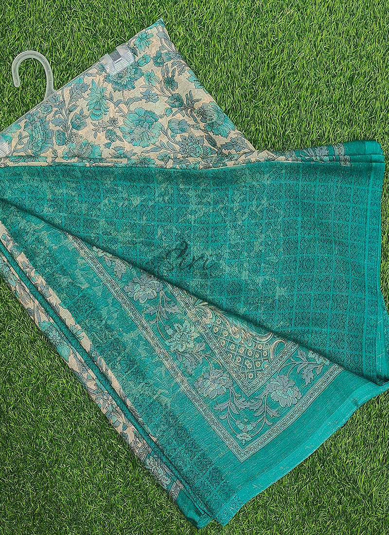 Latest Beautiful Printed Chiffon Saree with Blouse