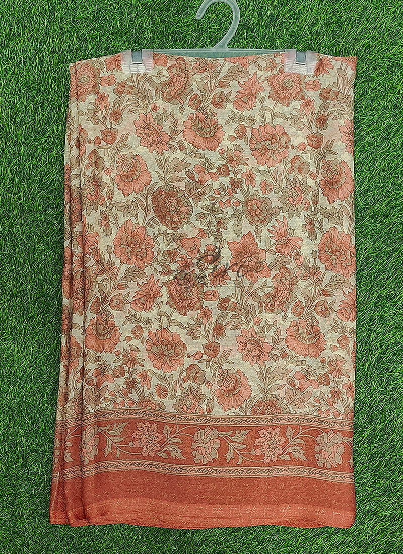 Latest Beautiful Printed Chiffon Saree with Blouse