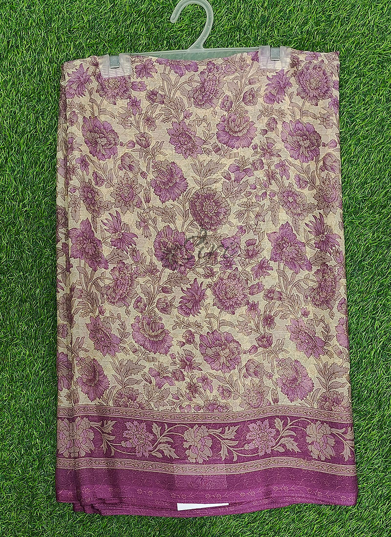 Latest Beautiful Printed Chiffon Saree with Blouse