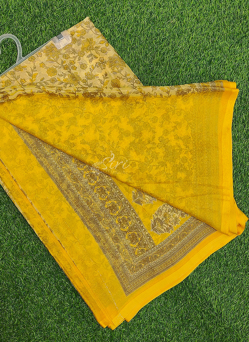 Latest Beautiful Printed Chiffon Saree with Blouse