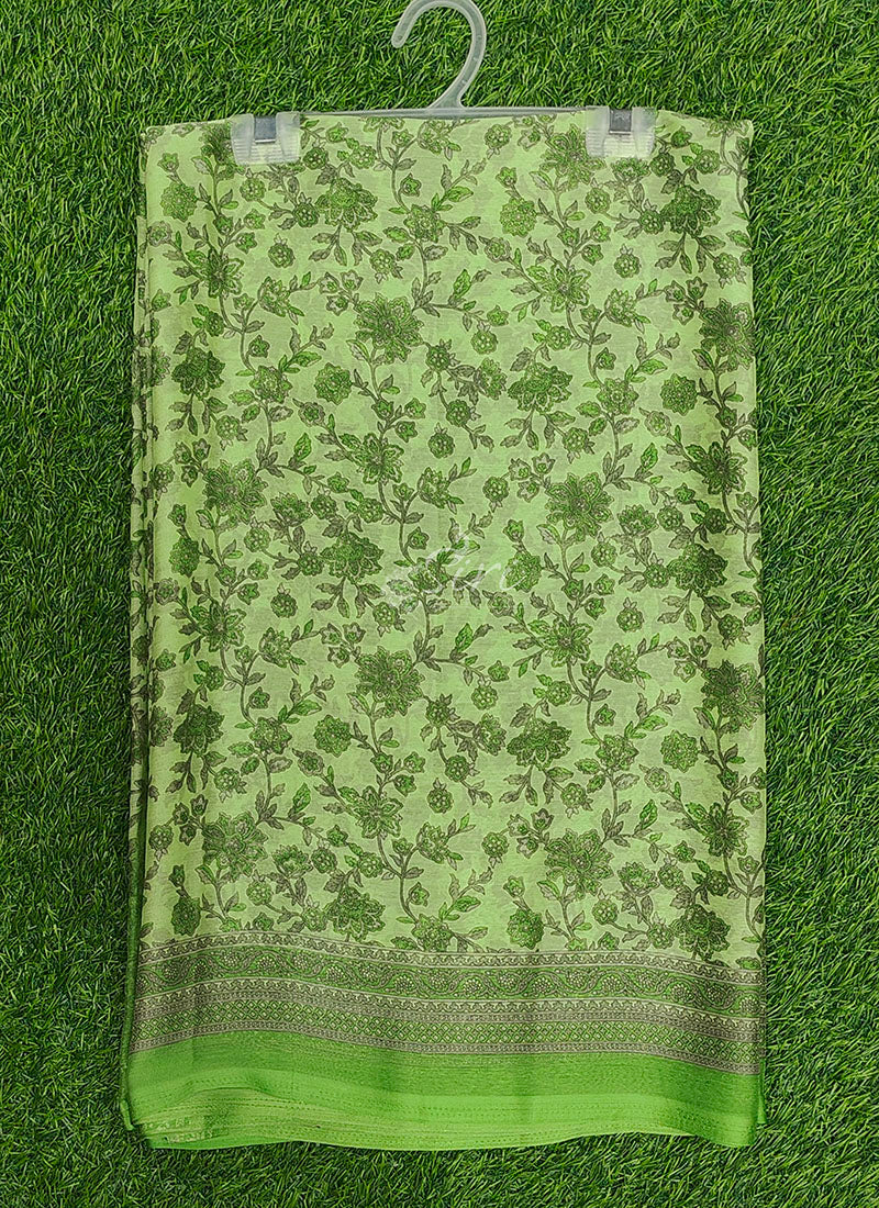 Latest Beautiful Printed Chiffon Saree with Blouse