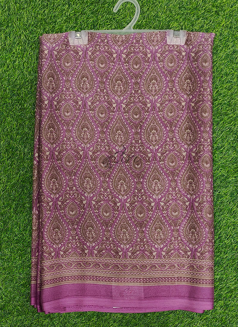 Latest Beautiful Printed Chiffon Saree with Blouse