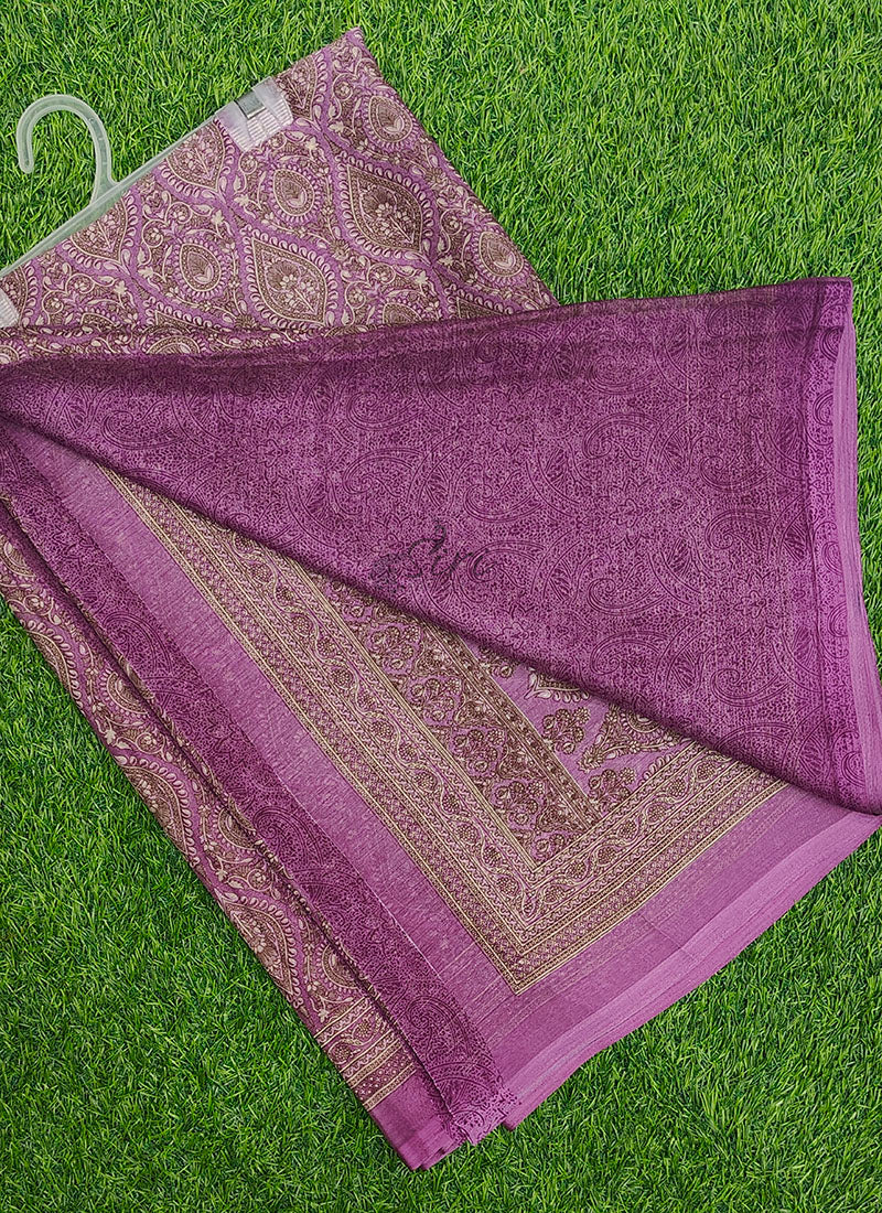 Latest Beautiful Printed Chiffon Saree with Blouse