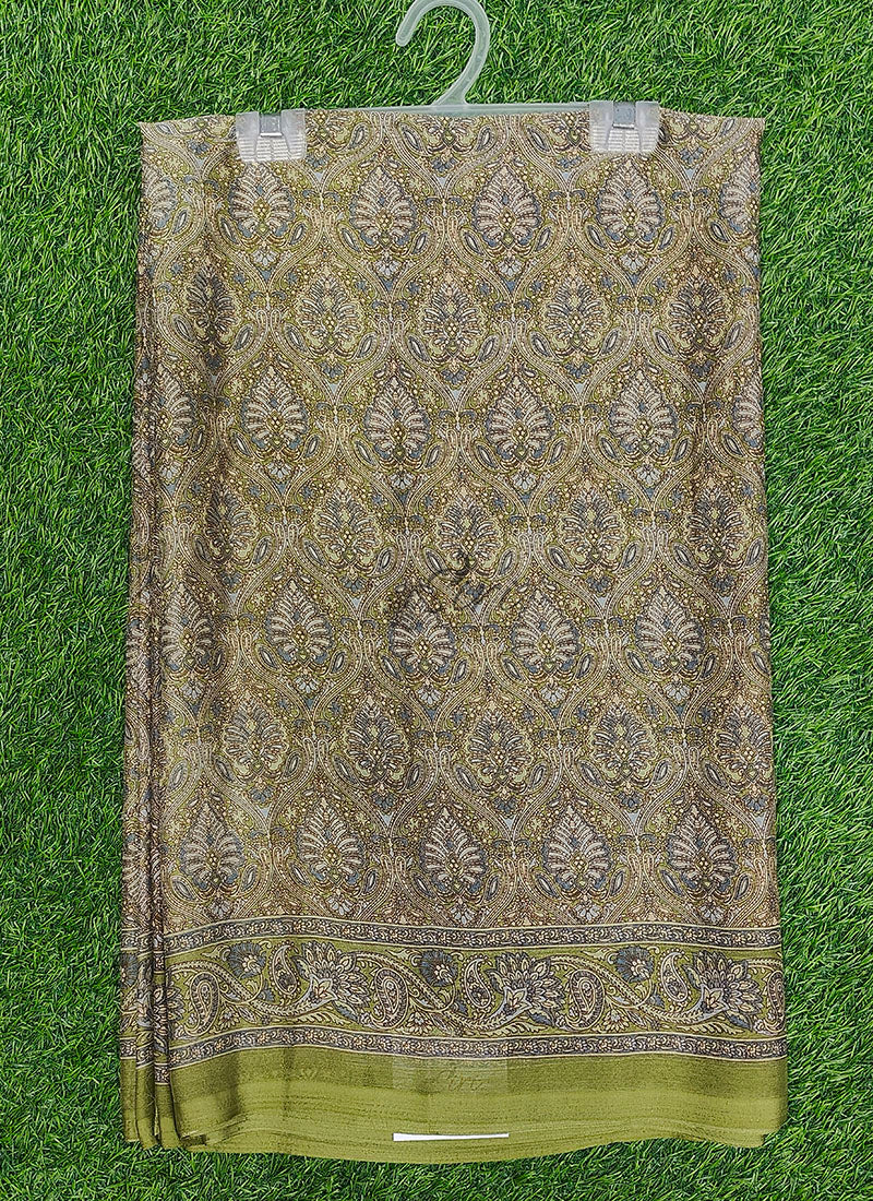 Latest Beautiful Printed Chiffon Saree with Blouse