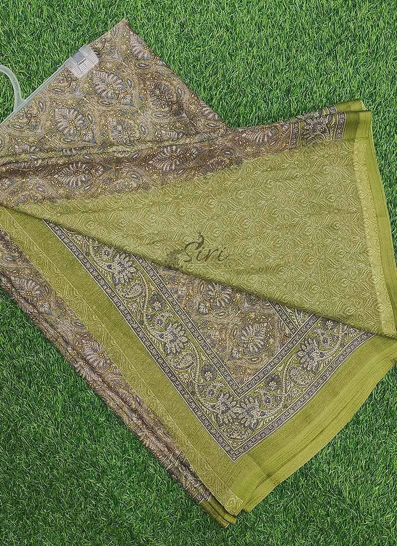 Latest Beautiful Printed Chiffon Saree with Blouse