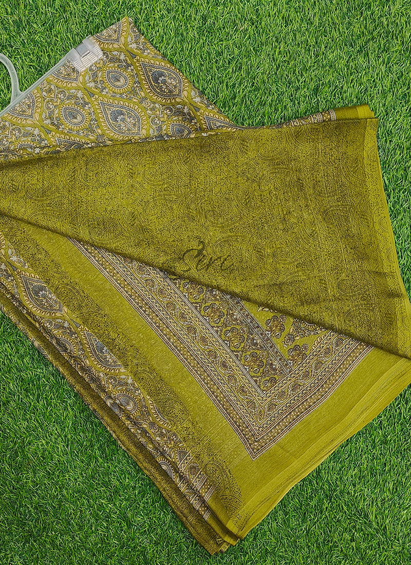 Latest Beautiful Printed Chiffon Saree with Blouse