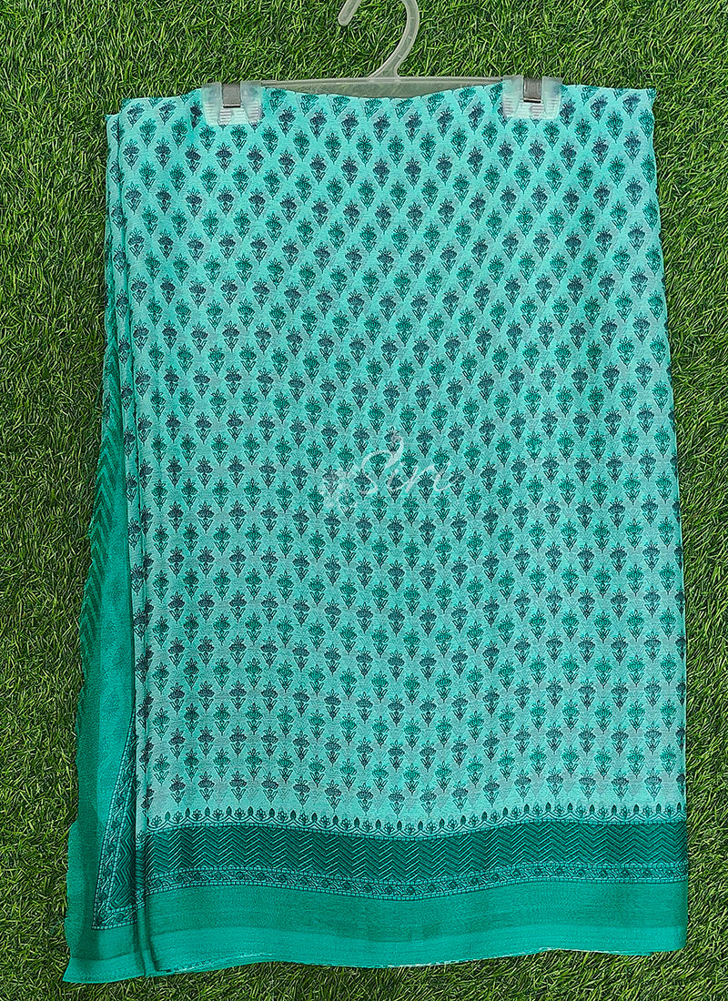 Latest Beautiful Printed Chiffon Saree with Blouse