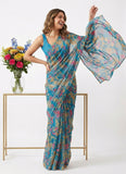Latest Beautiful Printed Floral Nara Chiffon Saree