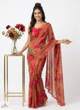 Latest Beautiful Printed Floral Nara Chiffon Saree