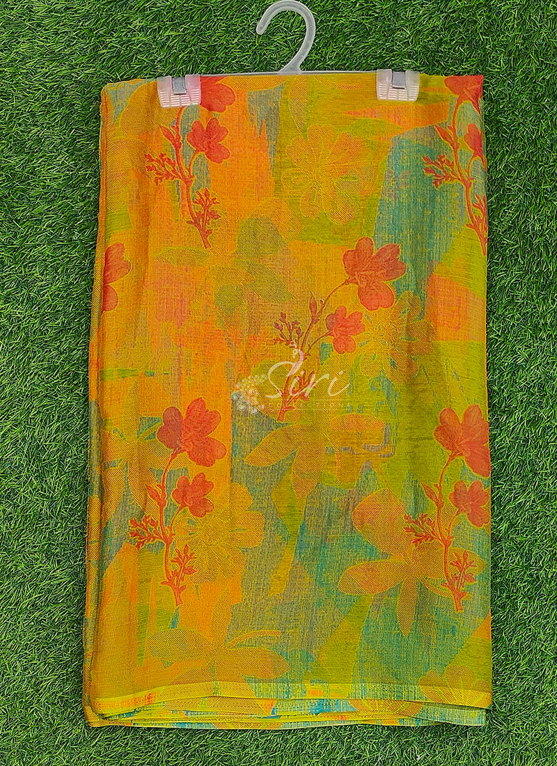 Latest Beautiful Printed Floral Nara Chiffon Saree