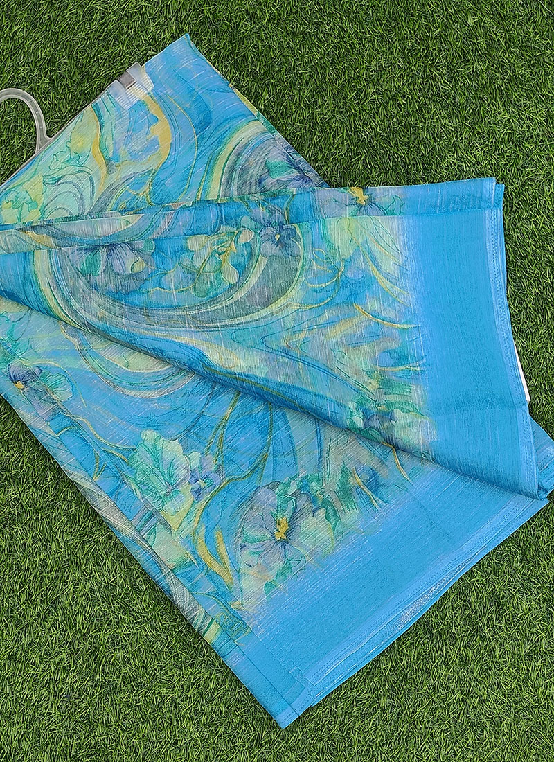Latest Beautiful Printed Nara Chiffon Saree
