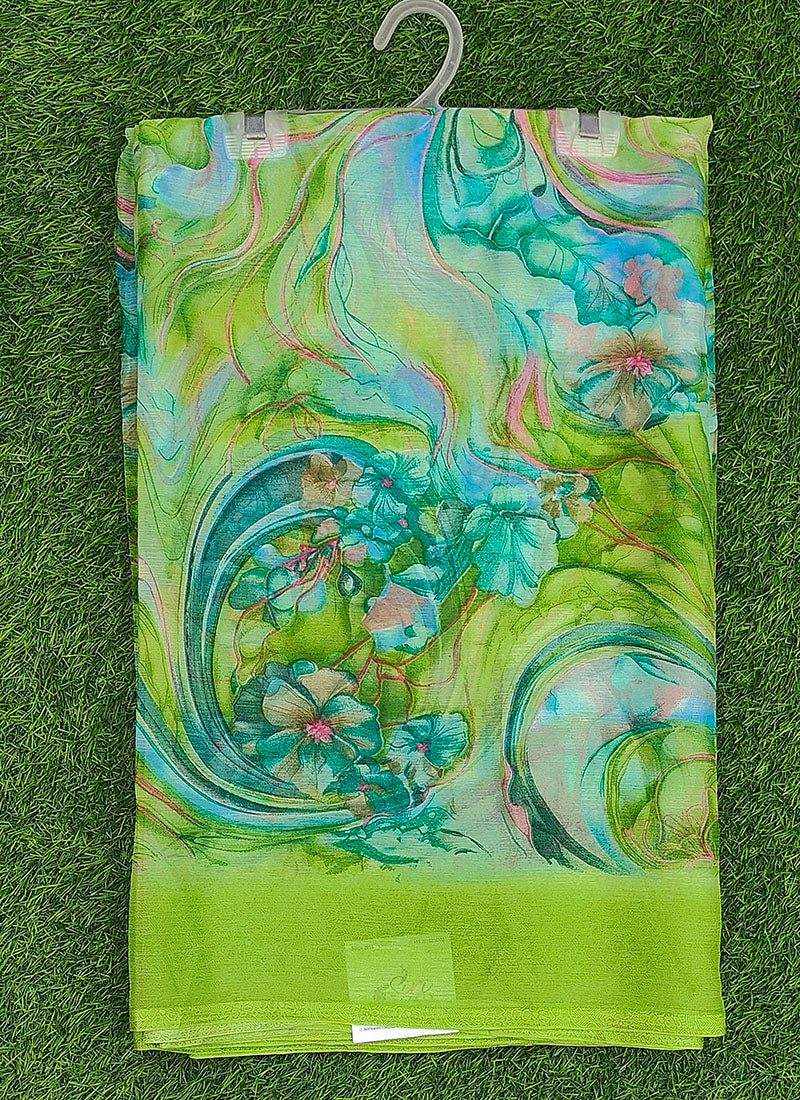 Latest Beautiful Printed Nara Chiffon Saree