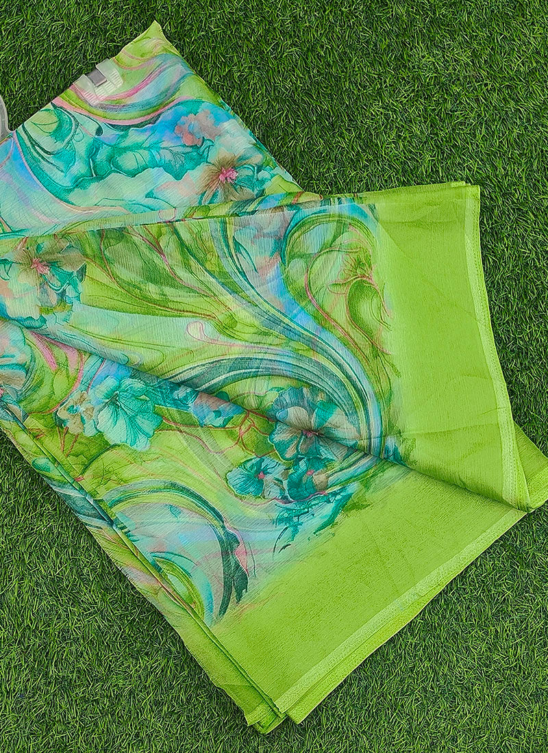 Latest Beautiful Printed Nara Chiffon Saree