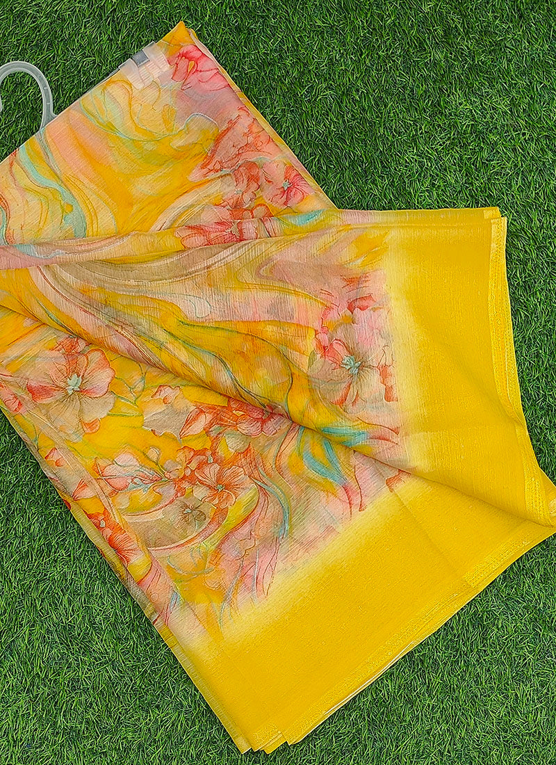 Latest Beautiful Printed Nara Chiffon Saree