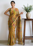 Latest Beautiful Printed Nara Chiffon Saree without Blouse