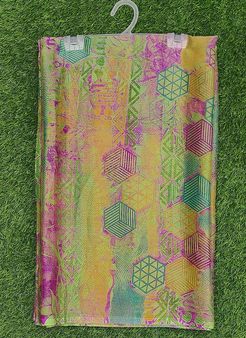 Latest Beautiful Printed Nara Chiffon Saree without Blouse