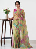 Latest Beautiful Printed Nara Chiffon Saree without Blouse