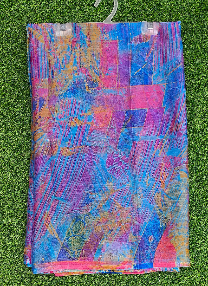 Latest Beautiful Printed Nara Chiffon Saree without Blouse