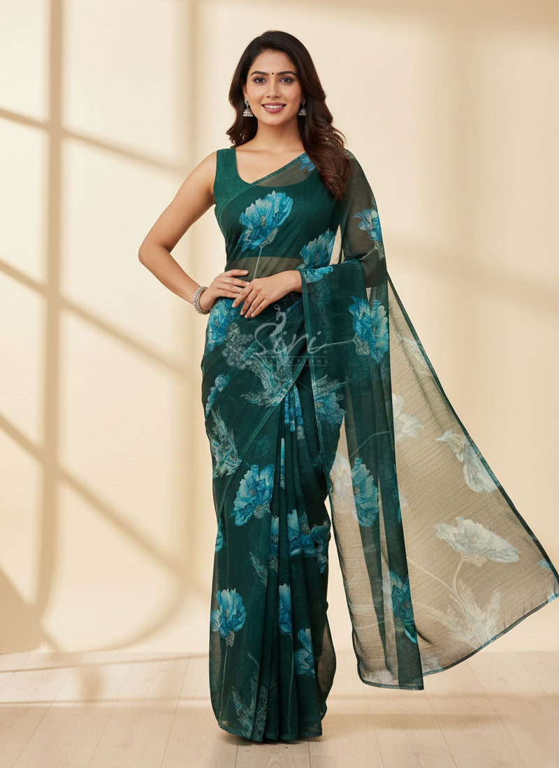 Siri Sarees Beautiful Printed Chiffon Saree