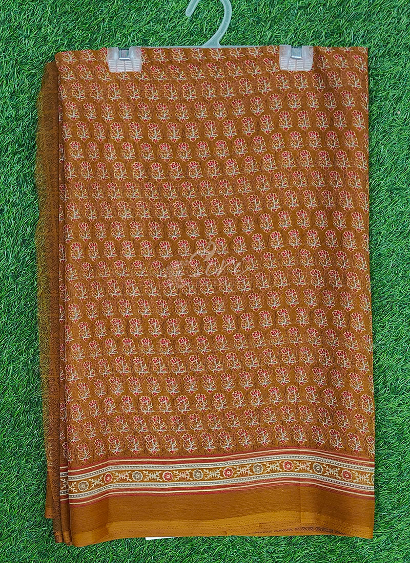 Latest Beautiful Printed Chiffon Saree with Blouse