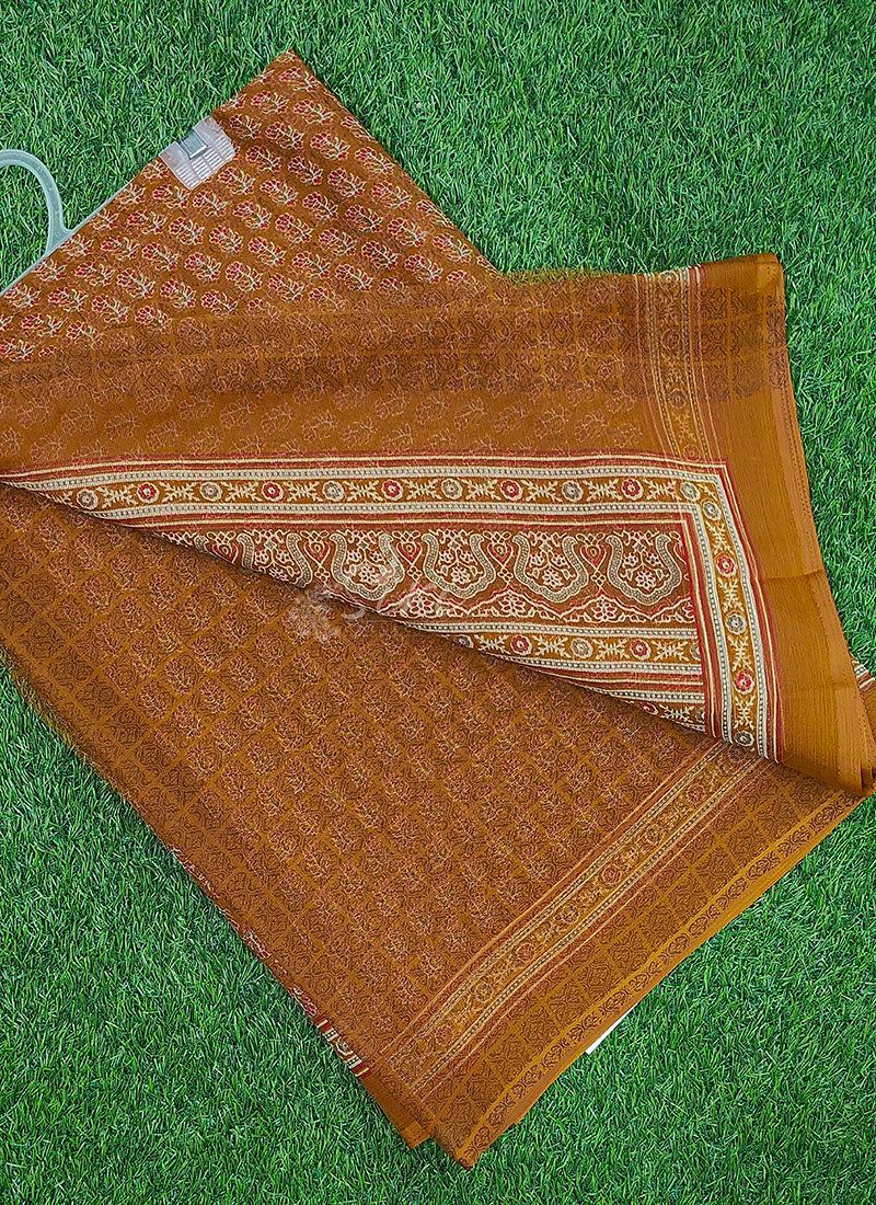 Latest Beautiful Printed Chiffon Saree with Blouse